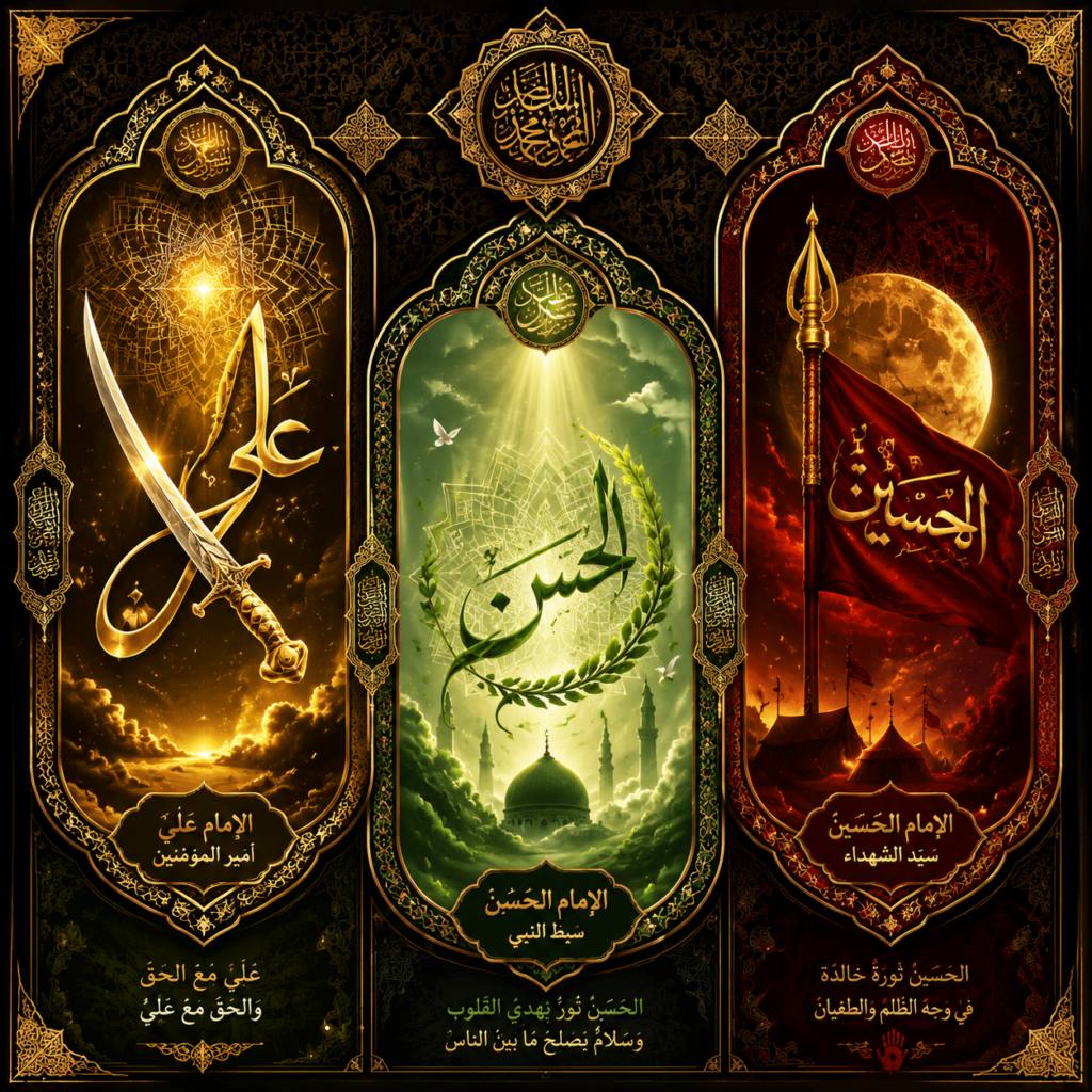 امام علی امام حسن امام حسین